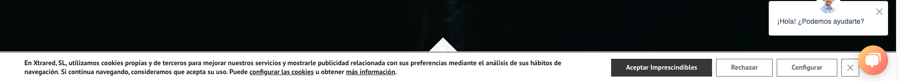 nueva configuración de cookies